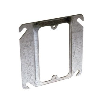 Raco 774 Device Cover, 4 in L, 4 in W, Square, Galvanized Steel, Gray