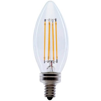 Feit Electric BPCTC60/850/LED/2 LED Lamp, Specialty, Torpedo Tip Lamp, 60 W Equivalent, E12 Lamp Base, Dimmable, Clear