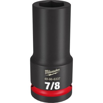 Milwaukee SHOCKWAVE Impact Duty Series 49-66-6337 Deep Impact Socket, 7/8 in Socket, 3/4 in Drive, Square Drive