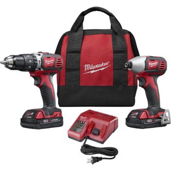 Milwaukee 2697-22CT 2-Tool Combination Kit, Battery Included, 18 V, 2-Tool, Lithium-Ion Battery