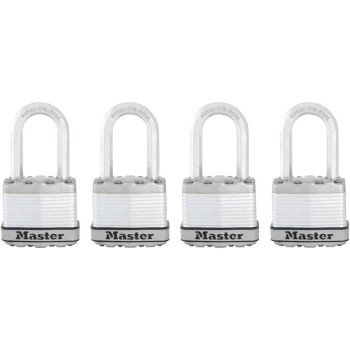 Master Lock Magnum Series M1XQLF Padlock, Keyed Alike Key, 5/16 in Dia Shackle, 1-1/2 in H Shackle, Stainless Steel Body