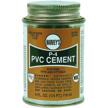 Harvey 18100-24 Solvent Cement, 4 oz Can, Liquid, Clear