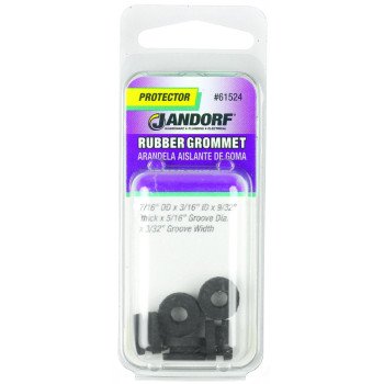 Jandorf 61524 Grommet, Rubber, Black, 9/32 in Thick Panel