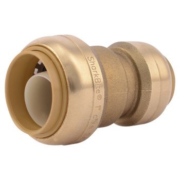 SharkBite U060LFA Tube Coupling, 1 x 3/4 in, Brass, 200 psi Pressure