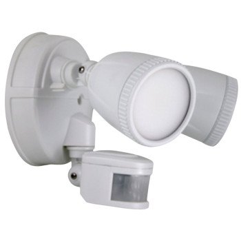 PowerZone O-G1200M-PW Security Light, 110/240 V, 15 W, 2-Lamp, LED Lamp, Daylight Light, 1200 Lumens