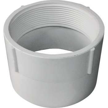 Canplas 192894 Pipe Adapter, 4 in, FNPT x Hub, PVC, White