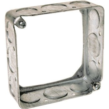 Raco 8203 Extension Ring, 1-1/2 in L, 4 in W, 1-Gang, 12-Knockout, Steel, Galvanized