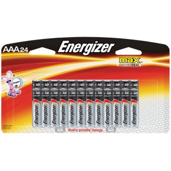 Energizer E92BP-24 Battery, 1.5 V Battery, 1250 mAh, AAA Battery, Alkaline, Manganese Dioxide, Zinc