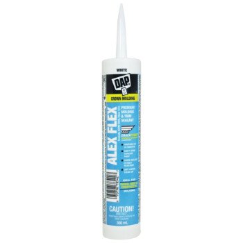 DAP ALEX FLEX 78542 Molding and Trim Sealant, White, 72 hr Curing, 40 to 100 deg F, 300 mL Cartridge