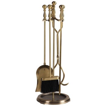 ANT BRASS FIREPLACE TOOL SET  