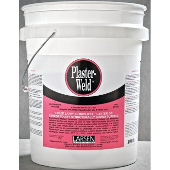 Larsen Plaster-Weld PWP05 Bonding Agent, Liquid, Low to Slight Acetic, Pink, 5 gal Pail