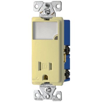 Eaton Cooper Wiring TR7735V-BOX LED Wall Box Nightlight Combination, 1 -Pole, 15 A, 125 V, Ivory