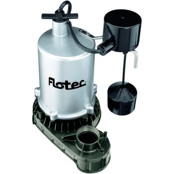 Flotec FPZT7350 Sump Pump, 7.3 A, 115 V, 0.5 hp, 1-1/2 in Outlet, 23 ft Max Head, 1380 gph, Zinc