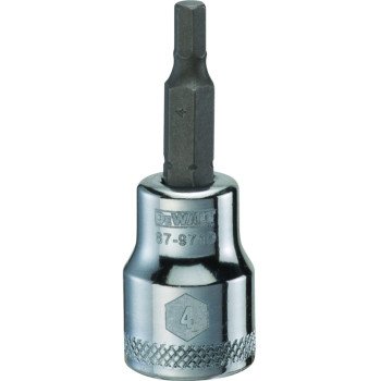 DEWALT DWMT87971OSP Fractional Hex Bit Socket, 4 mm Tip, 3/8 in Drive, Polished Chrome Vanadium, 1-31/32 in OAL