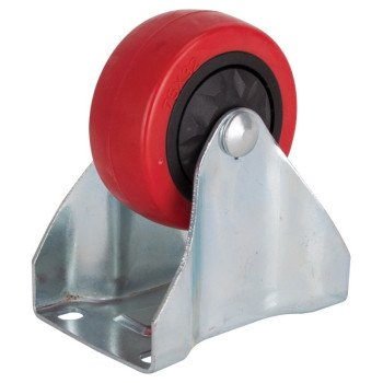 ProSource JC-380-G Rigid Caster, 3 in Dia Wheel, 30 mm W Wheel, PU Wheel, Red, 176 lb, Steel Housing Material