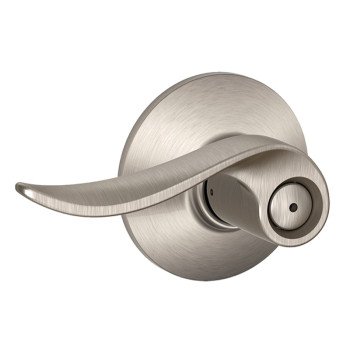 Schlage F Series F40VSAC619 Privacy Lever, Mechanical Lock, Satin Nickel, Metal, Residential, 2 Grade