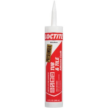 Loctite POLYSEAMSEAL 2154752 Tub and Tile Adhesive Caulk, Almond, 1 to 14 days Curing, 20 to 170 deg F, 10 oz Cartridge