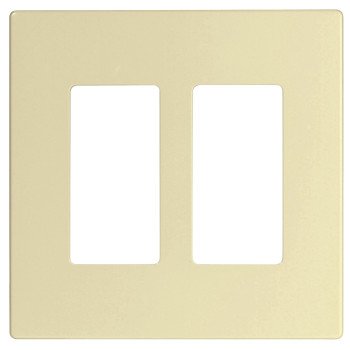 Eaton Cooper Wiring PJ PJS262LA Wallplate, 4.87 in L, 4.94 in W, 2 -Gang, Polycarbonate, Light Almond, High-Gloss