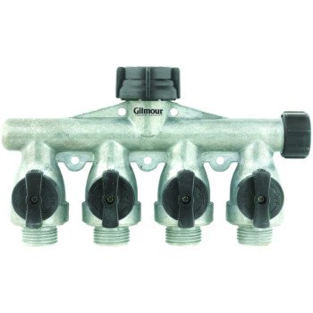 Gilmour AY4FFM Shut-Off Valve, 4 -Port/Way, Aluminum Body