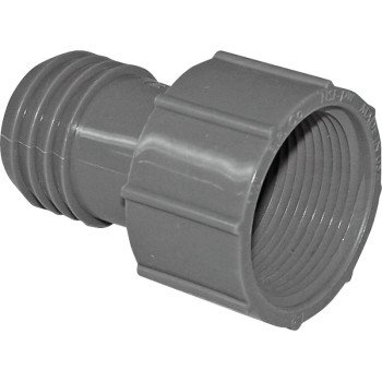 Boshart UPVCFA-12 Pipe Adapter, 1-1/4 in, FPT x Insert, PVC, Gray