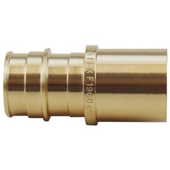 Apollo EPXMS3434 Pipe Adapter, 3/4 in, PEX-A Barb x Sweat, Brass, 200 psi Pressure