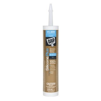 DAP Silicone Plus 73352 Window and Door Sealant, Clear, 40 to 120 deg F, 319 mL Cartridge