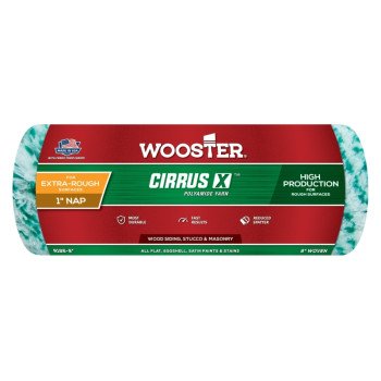 Wooster R186-9 Roller Cover, 1 in Thick Nap, Polyamide Fabric Cover, Green