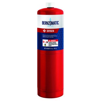 BernzOmatic 333251 Torch Cylinder, Liquid Form, Red, Oxygen, 1.4 oz