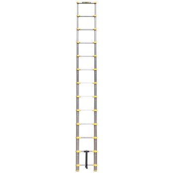 Metaltech E-LAD12T2 Telescopic Ladder, 16 ft H Reach, 250 lb, Aluminum, Yellow