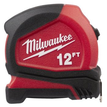 Milwaukee 48-22-6612 Tape Measure, 12 ft L Blade, 19 mm W Blade, Steel Blade, Plastic Case