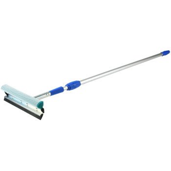 Mallory 4-10NY-E Window Squeegee, 49 to 90 in OAL, Blue/Silver