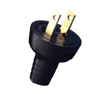 Leviton 000-48642-000 Electrical Plug, 2 -Pole, 15 A, 125 V, NEMA: NEMA 1-15P, Black