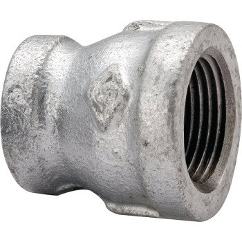 ProSource PPG240-10X6 Reducing Pipe Coupling, 3/8 x 1/8 in, Threaded, Malleable Steel, SCH 40 Schedule