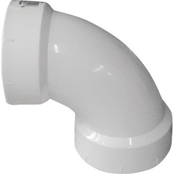 Canplas 192256 Sanitary Pipe Elbow, 6 in, Hub, 90 deg Angle, PVC, White