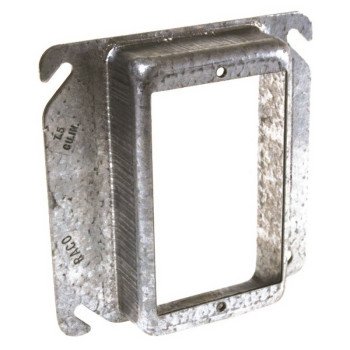 Raco 8775 Electrical Box Cover, 4 in L, 1-1/4 in W, Square, 1-Gang, Steel, Gray/Silver