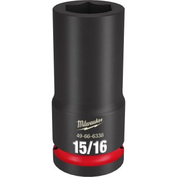 Milwaukee SHOCKWAVE Impact Duty Series 49-66-6338 Deep Impact Socket, 15/16 in Socket, 3/4 in Drive, Square Drive