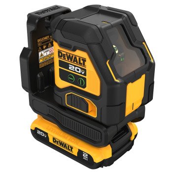 DEWALT DCLE34021D1 Cross Line Laser Kit, 180 ft, +/-1/8 in Accuracy, 2-Beam, Green Laser