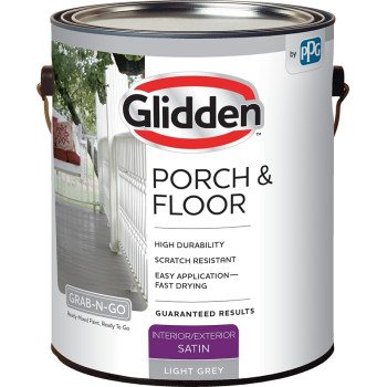 Glidden 3034F Paint and Primer, Satin, Light Gray, 1 gal