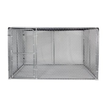 Stephens Pipe & Steel Silver DKS11010 Dog Kennel, 10 ft OAL, 10 ft OAW, 6 ft OAH, Steel, Galvanized