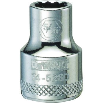 DEWALT DWMT74528OSP Hand Socket, 5/16 in Socket, 3/8 in Drive, 12-Point, Vanadium Steel, Polished Chrome