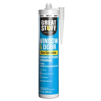 Great Stuff 99DOOR3008 Hybrid Sealant Caulk, White, 41 to 95 deg F, 10.1 fl-oz, Cartridge