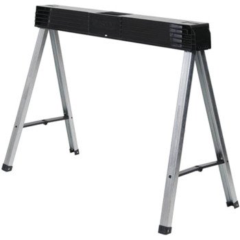 STANLEY STST11151 Fold-Up Sawhorse, 750 lb, 4 in W, 5 in H, 40 in D, Metal/Polypropylene, Gray