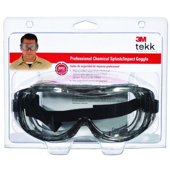 3M 91264-80025T Chemical Splash Professional Goggles, Anti-Scratch, Impact Lens, Polycarbonate Lens