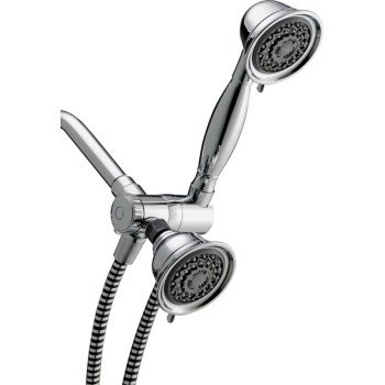 Waterpik PowerSpray+ Series VAT-313E-343DE Dual Shower Head System, 1.8 gpm, 6-Spray Function, Polished Chrome