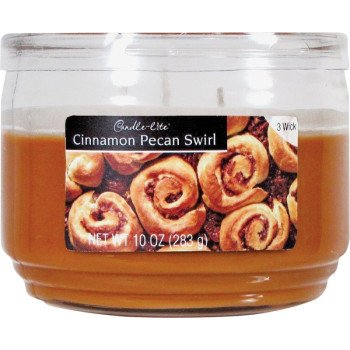 Candle-Lite 1879549 Scented Candle, Cinnamon Pecan Swirl Fragrance, Caramel Brown Candle