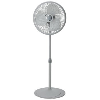 Lasko 2526 Adjustable Pedestal Fan, 120 V, 90 deg Sweep, 16 in Dia Blade, Plastic Housing Material, White