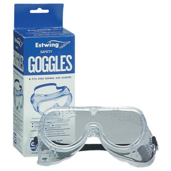 Estwing #6 Ventilated Safety Goggles, Polycarbonate Lens, Replaceable Frame, Soft Vinyl Frame