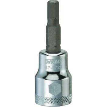 DEWALT DWMT87972OSP Fractional Hex Bit Socket, 5 mm Tip, 3/8 in Drive, Polished Chrome Vanadium, 1-31/32 in OAL