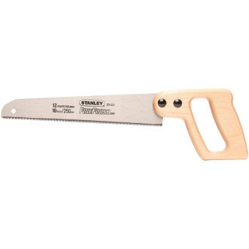 STANLEY 20-221 Handsaw, 10 in L Blade, 11 TPI, Contour-Grip Handle, Wood Handle