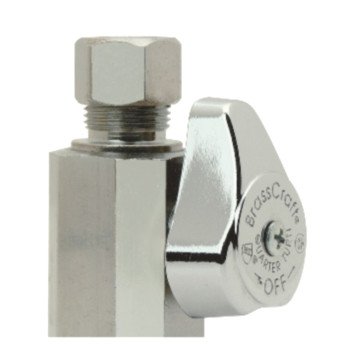 BrassCraft G2R12X CD Stop Valve, 1/2 x 3/8 in Connection, Compression x FIP, 125 psi Pressure, Brass Body